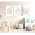 thumbnail image 3 of 3pcs Kids Bible Wall Art Christian Kindergarten Poster Print Watercolor Religious Bible Painting Picture Christian Inspirational Quotes Canvas Wall Decor for Room Kindergarten Playroom Classroom, 3 of 6