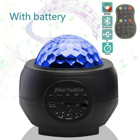 

LED Music Starry Sky Projector Lamp/USB Cable Bluetooth Voice Control Laser Light Water Pattern Flame Light