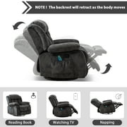 Bonzy Home Massage Swivel Recliner Chair with Heat and Vibration Manual Rocker Recliner, Gray