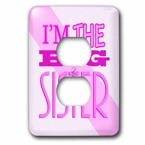 3dRose, Im the Big Sister Pink, 2 plug outlet cover