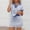 Blue, variant on Women's Striped 2 Piece Outfits, Short Sleeve Sweatshirt & Skort Set, Casual Matching Lounge Set for Workout Daily Travel Loungewear