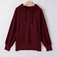 thumbnail image 4 of Hooded Sweatshirts for Women Drawstring Solid Color Long Sleeve Sweatshirt Casual Winter Fashion Pullover Sport Tops with Pockets, 4 of 6
