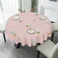 thumbnail image 4 of Eveokoki Flowers Daisy Vintage Tender Colors Tablecloth Round Table Cloth 60 Inch Washable Waterproof Table Cover Tabletop Decoration for Restaurant, Picnic, Indoor and Outdoor Dining, 4 of 5