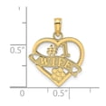 thumbnail image 3 of Diamond2Deal 14K Yellow Gold #1 WIFE Heart Charm Pendant for Women (L- 0.75 inch, W- 0.65 inch), 3 of 6