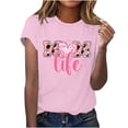 thumbnail image 1 of Meichang T-Shirts Maman pour Femmes Drôles comme une Maman T-Shirts Graphiques Manches Courtes Col Rond Blouses Coupe Ample Décontractée Été Hauts Rose L, 1 of 6