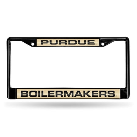 Black Metal Laser Cut License Plate Frame for the Purdue-Boilermaker's