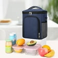 thumbnail image 1 of Bolsa térmica grande para almuerzo con correa para el hombro | Contenedor térmico de 3 a 6 horas para oficina, escuela y viajes | Bolsa de tela Oxford de 26 x 22 x 18 cm con bolsillos organizadores, 1 of 7