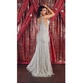 thumbnail image 3 of Women's Royal Blue Queen RQ7881 V Neck Beaded High Slit Champagne Goldish Beige Formal Prom 2026 Dress 12, 3 of 5