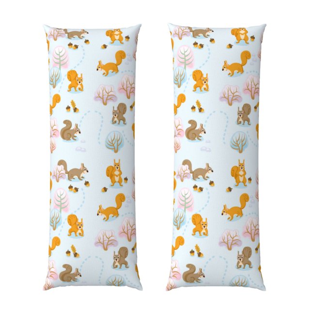Balery Squirrel In The Forest Funda Protectora para Almohada Corporal de Algodón Hipoalergénico con Cierre(55 x 21 pulgadas), Almohadas No Incluidas