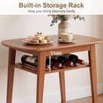 thumbnail image 6 of Gymax 3-Piece Dining Table Set for 2 Solid Wood Kitchen Table w/Storage Rack & Chairs Beige & Cherry, 6 of 12