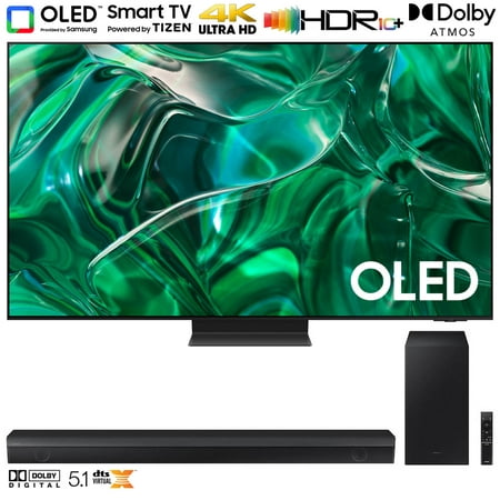 Samsung QN65S95CAFXZA S95C 65 inch HDR Quantum Dot OLED Smart TV Bundle with Samsung HW-B650 3.1ch Soundbar with Dolby 5.1 DTS Virtual:X (2023 Model)