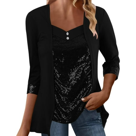 Summer Tops for Women Long Sleeve Tee under Scrub Women Long Sleeve Shirts Fitted T Shirts A Mod Bod Tops Womens Compression Graphic T for Spandex Shirt Black L