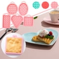 thumbnail image 2 of Waffle Iron Pink Mould Air Fryer Food Grade Silicone Five Piece Waffles Mould Set Oven Kitchen Cake Baking Supplies Pink Eguiwyn Clearance!, 2 of 8