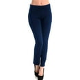 thumbnail image 4 of Women Cotton Spandex Ankle Length Yoga Leggings Pants Workout Sports Gym Navy Sm, 4 of 7