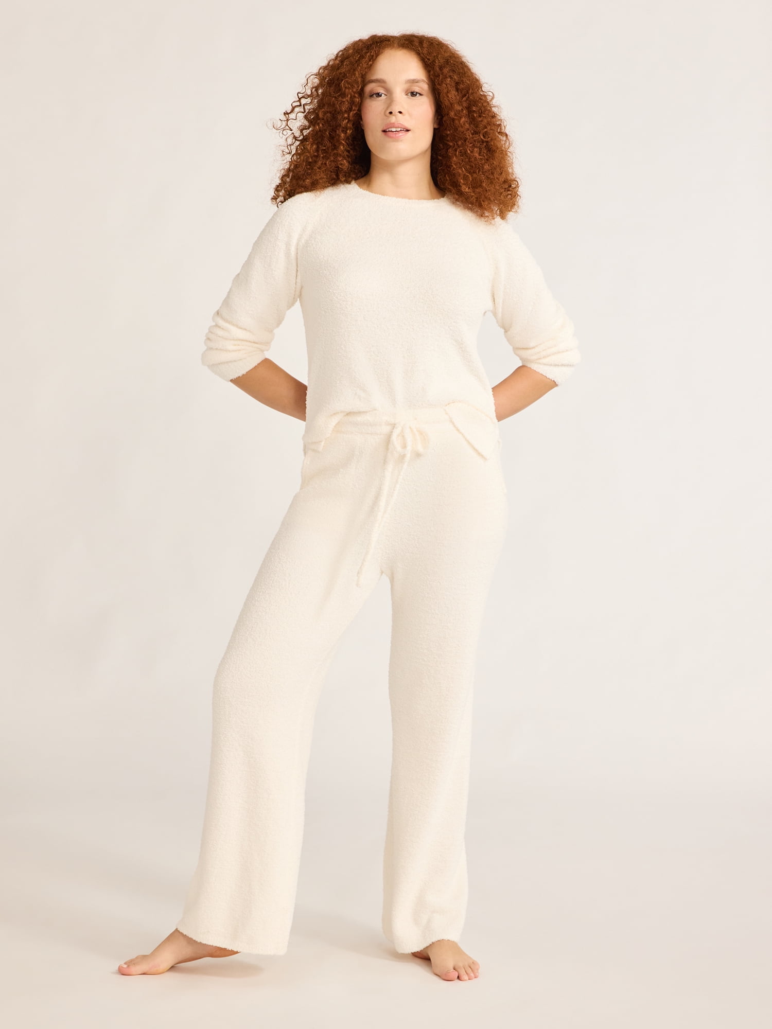 Joyspun Women's Chenille Elastic Waist Pant, Size XS - 3X