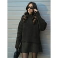 thumbnail image 4 of Women Sweater Skirt Sets 2 Pieces Outfits Loose Fit Pullover Sweater Knitted Mini Skirt Dark Coffee L, 4 of 8