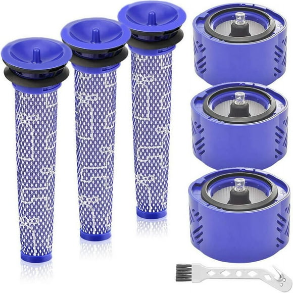 V6 Filter For Dyson 6Pcs V6 Pre-Filter And Motor Filter For Dyson V6 Animal Plus Extra Absolute Fluffy Battery Vacuum Cleaner Motorhead Hepa Filter Set With Cleaning Brush