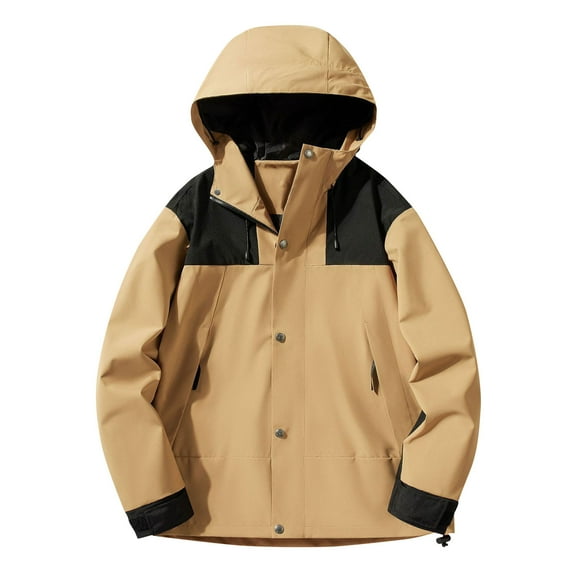 Xysaqa Men's Windproof Hooded Rain Jacket Outdoor Raincoat Hoodies Mens Lightweight Jacket for Riding Hiking Running Travel S-4XL（Available in Big & Tall) Yellow