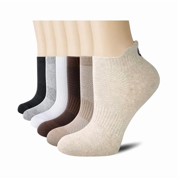 Eryueer 6 Pairs Ankle Athletic Running Socks Low Cut Sports Tab Socks for Men and Women