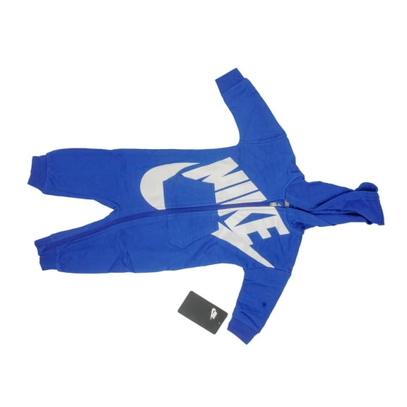 Nike Baby Hooded Zip Coverall Royal Blue White (6M)