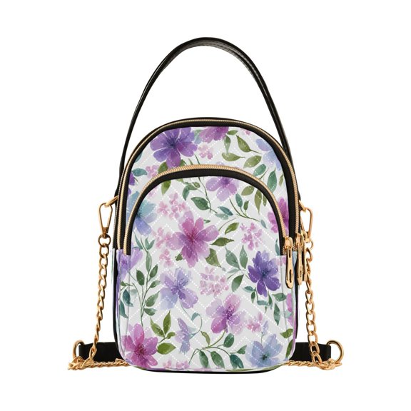 Women's Crossbody Handbag Shoulder Handbag 5.91x3.15x8.27 Inch Bank Card Bag Cash Bag Key Bag White Backyard Blossoms
