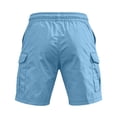 thumbnail image 6 of Resicozy Cargo Shorts for Men Summer Workout Hiking Shorts Elastic Baggy Golf Casual Outdoor Work Short with Pockets Sky Blue 2XL, 6 of 6