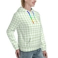 thumbnail image 2 of KLL Pistachio Green Checkboard for Womens Pullover Hoodie with Pocket Hooded Long Sleeve Shirts Sweatshirt for Women-XX-Large, 2 of 7