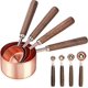 thumbnail image 1 of cuillres Et Tasses Mesurer En Acier Inoxydable, Lot De 8, 4 Cuillres Mesurer, 4 Tasses Mesurer, Manche En Bois, Cuillere Doseuse Pour Mesurer S, 1 of 5