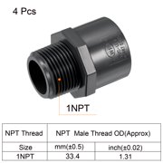 Uxcell Pipe Fitting 1/2NPT Male Thread 1/2 Socket Straight Connector, Gray 4 Pack, 1x1NPT 4