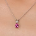 thumbnail image 3 of Gem Stone King 14K White Gold Pure Pink Mystic Topaz and White Diamond Pendant Necklace for Women | 0.85 Cttw | Gemstone November Birthstone | Pear Shape 7X5MM | With 18 inch Chain, 3 of 6