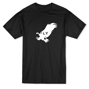 T-shirt Noir pour Homme avec Citation Graphique d'Aigle Mouche