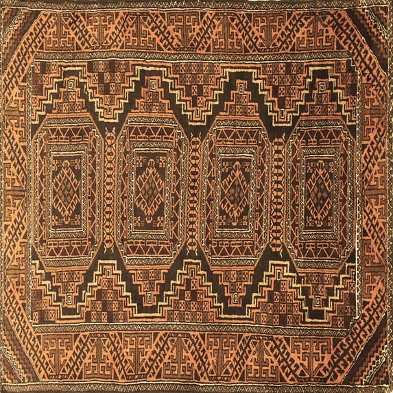 Ahgly Company Indoor Square Persian Brown Traditional Area Rugs, 4' Square