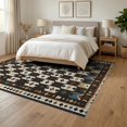 thumbnail image 3 of ODIKA Checkered Southwestern With Diamond Motifs And Geometric Border Foldable Easy Care for Queen Size Bedroom, Under Bed, Master, 3 of 7