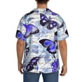thumbnail image 6 of Picia Butterflies Men's Linen Shirts Short Sleeve Cuban Beach Shirts Casual Shirts Button Down Shirt for Men Beach Summer Wedding Shirt-Small, 6 of 7