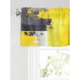 thumbnail image 6 of Valances for Windows Yellow Gray Rod Pocket Cafe Window Treatments Valance Curtains for Kitchen Bathroom Laundry Basement Windows 42"x18", 6 of 9