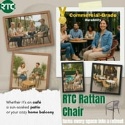 RTC Group Furniture Stackable Rattan Dining Chair, Set of 4 for Indoor/Outdoor Patio Restaurant, Porch, Backyard Beige