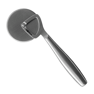 Zerwhil Pizza Cutter Rocker, 14 in Stainless Steel with Wooden
