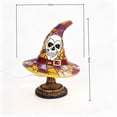 thumbnail image 3 of Witch Hat Lamp, Halloween Stained Glass Resin Witch Hat Desk Lamp, USB Powered Gothic Wizard Hats Night Light, Festive Atmosphere Night Light for Halloween Party Decor(8"-B), 3 of 9
