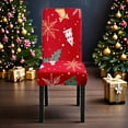 thumbnail image 4 of Gumesh Christmas Chair Covers Set of 6, Stretchable Spandex Slipcovers for Dining Room Chairs, Festive Holiday Party Decor, Washable Chair Protectors, Red/Green, 4 of 5