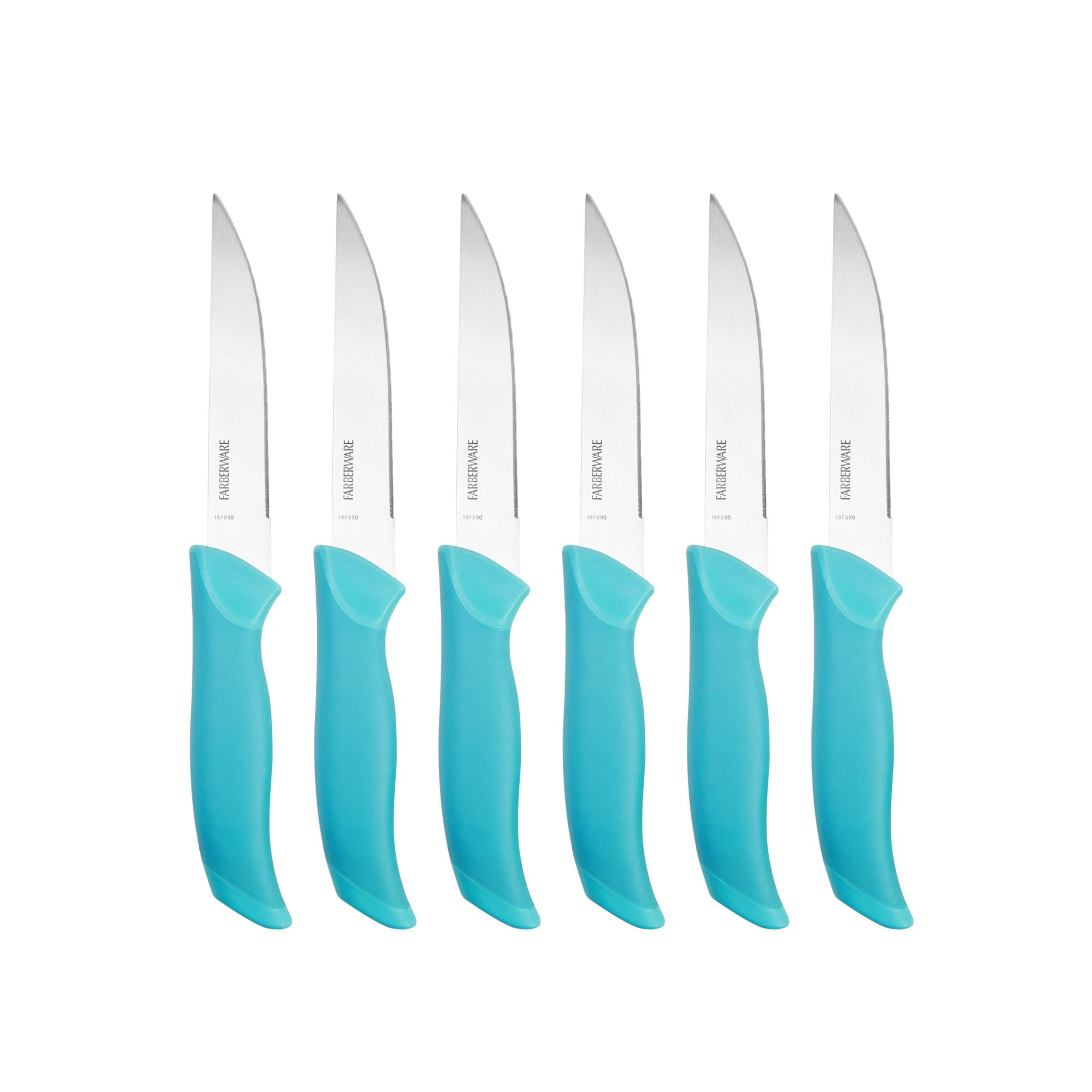 Farberware 14-Piece Cutlery Set-Soft Grip, Aqua/Grey 5239772