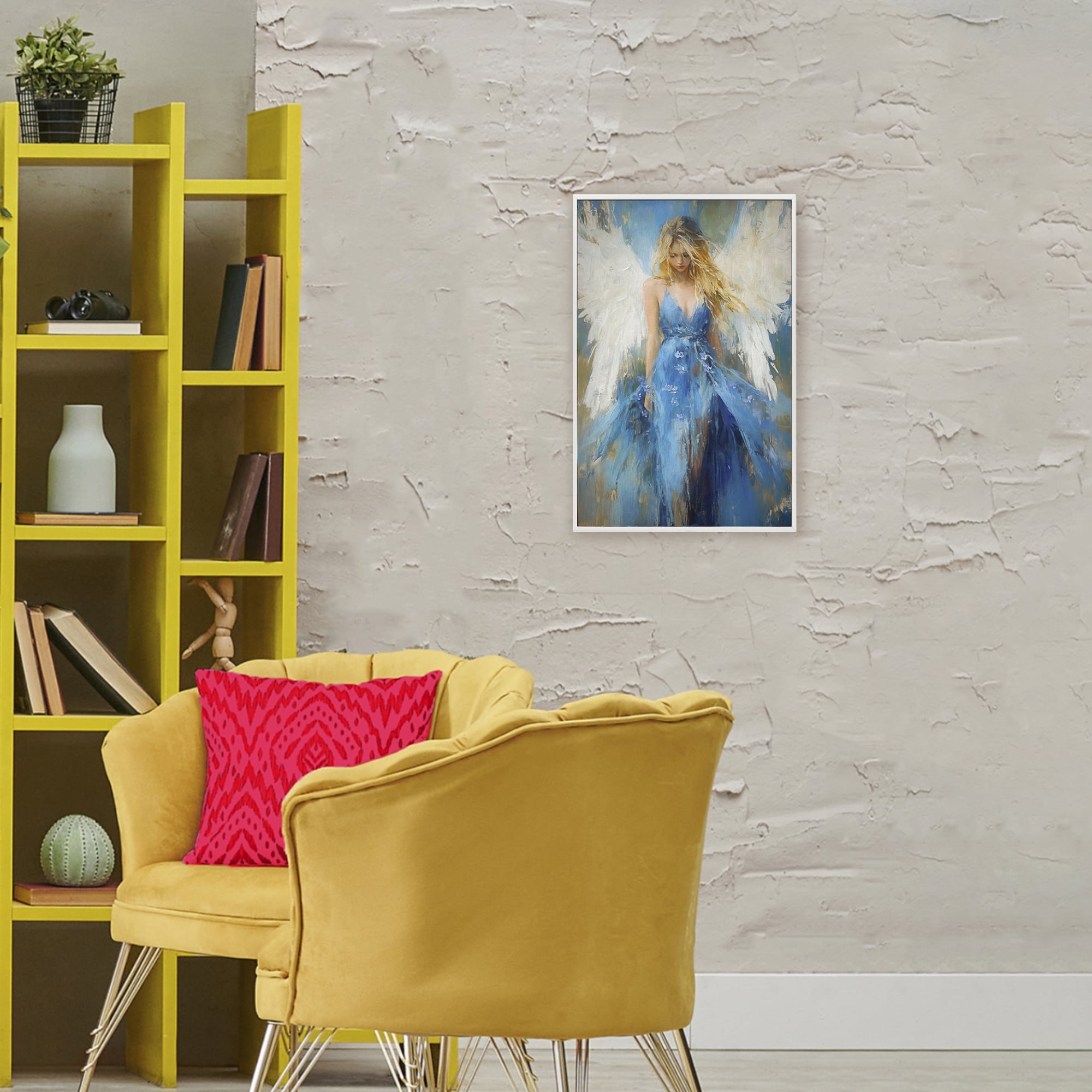 Stupell Industries Blue Flame of Hope White Framed Giclee Art, design by Tina LeCour