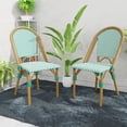 thumbnail image 5 of Meetleisure Modern Stripe Coffee Chair with Wicker Wood Grain Metal Base for Outdoor,Green, 5 of 12