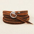 thumbnail image 6 of Ayyufe Women's Men's Leather Bracelet Vintage Multilayer Letter Bangle Cuff, 6 of 7
