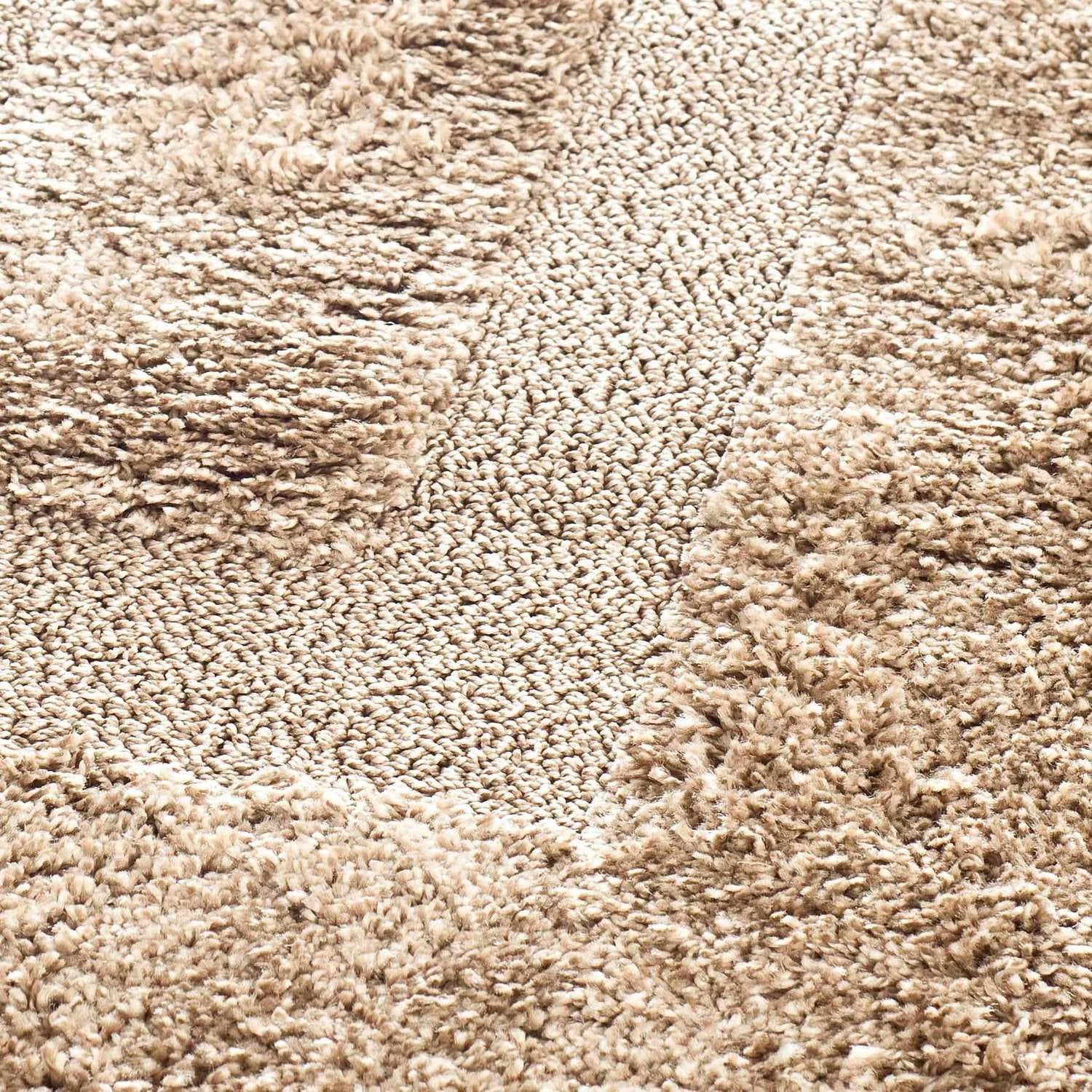 SAFAVIEH Florida Mason Bordered Shag Area Rug, Beige, 6'7" x 6'7" Square