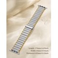 thumbnail image 5 of Wearlizer Two Tone Metal Watch Band Compatible with Apple Watch Bands Women 38/40/41/42/44/45/46/49mm Rectangular Link Bracelet Stainless Steel Strap for Series 11/10/9/8/7/6/5/4/3/SE/Ultra, 5 of 6