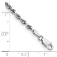 thumbnail image 3 of 14k White Gold Anklet 9 inch 3 mm Diamond-cut Quadruple Rope Lobster Clasp Chain, 3 of 3