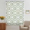 thumbnail image 2 of Sage Green White Geometric Sheer Curtains 54 Inches Long, Modern Abstract Art Light Filering Curtains, Breathable Simi Curtain Privacy Drapes for Kitchen Bathroom Lightweight Small Window Treatment, 2 of 9