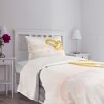 thumbnail image 3 of Ambesonne Wedding Quilted Bedspread Set 2 Pcs, 2 Rings Abstract, Twin Size, Pale Blue Pale Pink, 3 of 5
