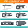 thumbnail image 3 of HOTEEL 10x30 Pop up Canopy Tent with 8 Sidewalls, Party Tent Waterproof Commercial Canopy Gazebo, Event Tent for Wedding, Courtyard, Parties with Carry Bag & 4 Sandbags, Gray, 3 of 10