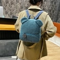 thumbnail image 6 of Back To School Supplies Cute Teddy Bear Backpack Personalized Cute Fuzzy Bear Ears Head Backpack Soft Fluffy Casual Sherpa Daypack Mini Shoulder Bag Purse Gifts For School & Travel (Blue), 6 of 6